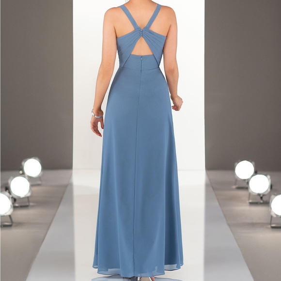 Long Navy Blue Sorella Vita bridesmaid or formal dress - Picture 8 of 8